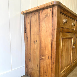 A Large Antique English Pine Sideboard c1890