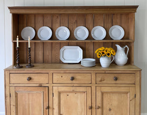 A Large 19th Century Pine Welsh Dresser or Cupboard