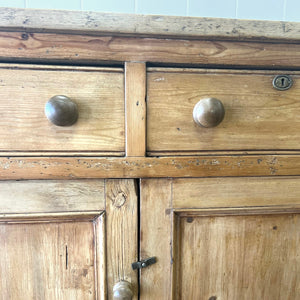 A Large Antique English Pine Sideboard c1890