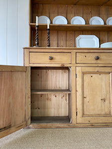 A Large 19th Century Pine Welsh Dresser or Cupboard