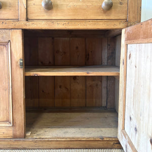 A Large Antique English Pine Sideboard c1890