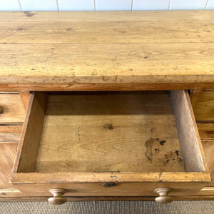 A Large Antique English Pine Sideboard c1890