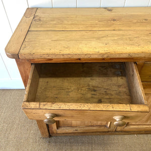 A Large Antique English Pine Sideboard c1890