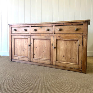 A Large Antique English Pine Sideboard c1890