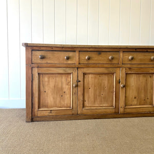 A Large Antique English Pine Sideboard c1890