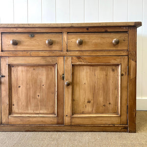 A Large Antique English Pine Sideboard c1890