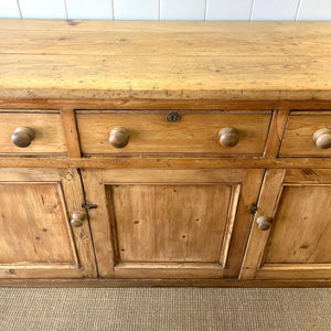 A Large Antique English Pine Sideboard c1890