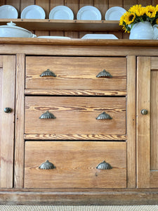 A Large 19th Century Pitch Pine Welsh Dresser or Cupboard