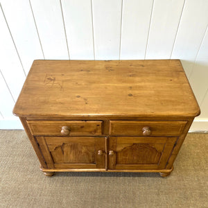 A Pleasant English Pine Cabinet or Sideboard