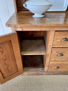 A Large 19th Century Pitch Pine Welsh Dresser or Cupboard