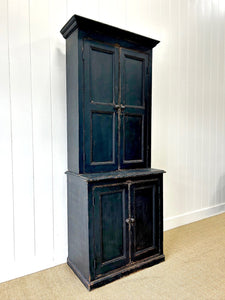 A Handsome English 19th Century Ebonized Pine Housekeeper's Cupboard