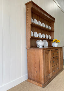 A Large 19th Century Pitch Pine Welsh Dresser or Cupboard