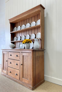 A Large 19th Century Pitch Pine Welsh Dresser or Cupboard