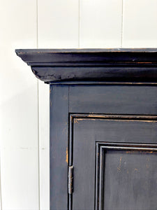 A Handsome English 19th Century Ebonized Pine Housekeeper's Cupboard