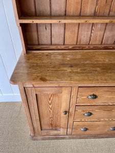 A Large 19th Century Pitch Pine Welsh Dresser or Cupboard