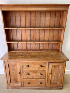 A Large 19th Century Pitch Pine Welsh Dresser or Cupboard