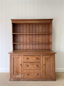 A Large 19th Century Pitch Pine Welsh Dresser or Cupboard