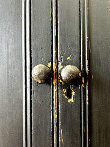 A Handsome English 19th Century Ebonized Pine Housekeeper's Cupboard