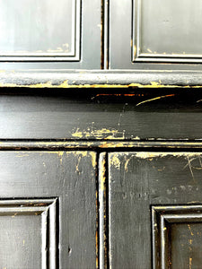 A Handsome English 19th Century Ebonized Pine Housekeeper's Cupboard