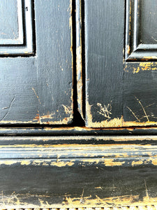 A Handsome English 19th Century Ebonized Pine Housekeeper's Cupboard