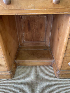 Antique English Pine Pedestal Desk c1890