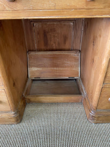 Antique English Pine Pedestal Desk c1890