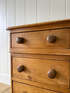 Antique English Pine Pedestal Desk c1890