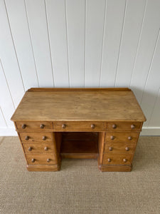 Antique English Pine Pedestal Desk c1890