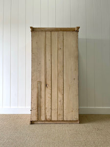 A Handsome English 19th Pine Cupboard with Porcelain Knobs