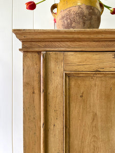 A Handsome English 19th Pine Cupboard with Porcelain Knobs