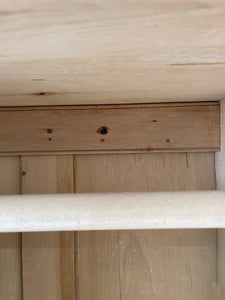 A Handsome English 19th Pine Cupboard with Porcelain Knobs