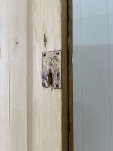 A Handsome English 19th Pine Cupboard with Porcelain Knobs