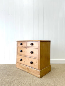 An Antique English Pine Chest of Drawers Dresser c1890