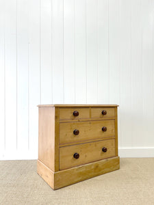 An Antique English Pine Chest of Drawers Dresser c1890