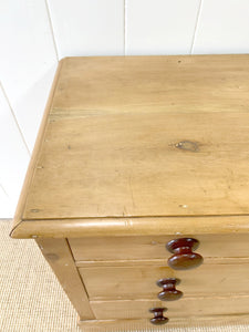 An Antique English Pine Chest of Drawers Dresser c1890