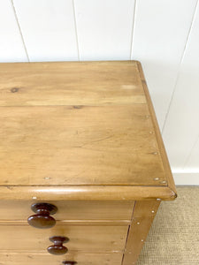 An Antique English Pine Chest of Drawers Dresser c1890