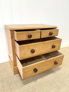 An Antique English Pine Chest of Drawers Dresser c1890