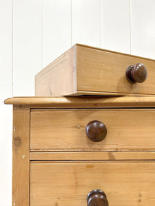 An Antique English Pine Chest of Drawers Dresser c1890