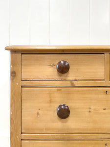 An Antique English Pine Chest of Drawers Dresser c1890