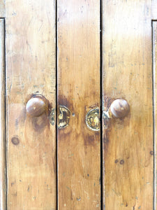 Antique English Pine Cupboard Sideboard