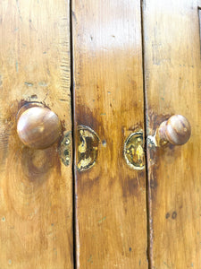 Antique English Pine Cupboard Sideboard