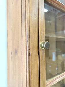 A 19th Century English Pine Narrow Bookcase or Hutch