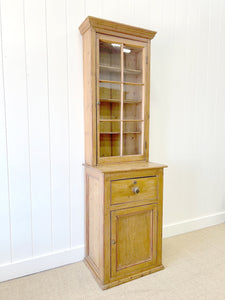 A 19th Century English Pine Narrow Bookcase or Hutch