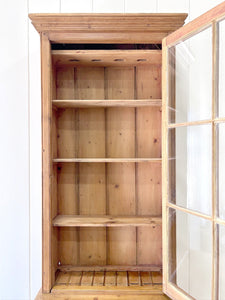 A 19th Century English Pine Narrow Bookcase or Hutch