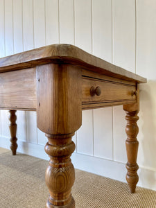 Vintage English Country Pine Waxed 5ft Dining Harvest Table