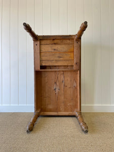 Vintage English Country Pine Waxed 5ft Dining Harvest Table