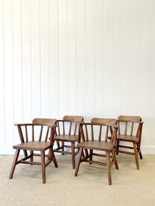 A Set of 4 Rustic Tavern Chairs