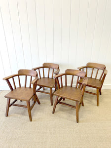 A Set of 4 Rustic Tavern Chairs