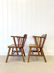 A Set of 4 Rustic Tavern Chairs