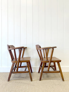 A Set of 4 Rustic Tavern Chairs